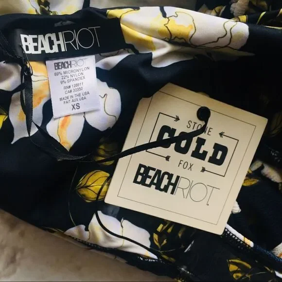 Beach Riot x Stone Cold Fox Paige Floral Print Cut Out Swimsuit Sz XS NWT - Picture 6 of 10